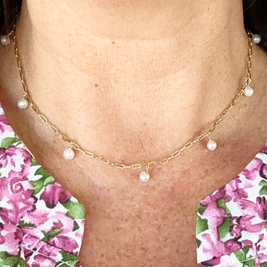 Gina Mini Pearl Choker Necklace