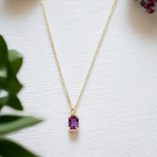 Purple amethyst pendant necklace 